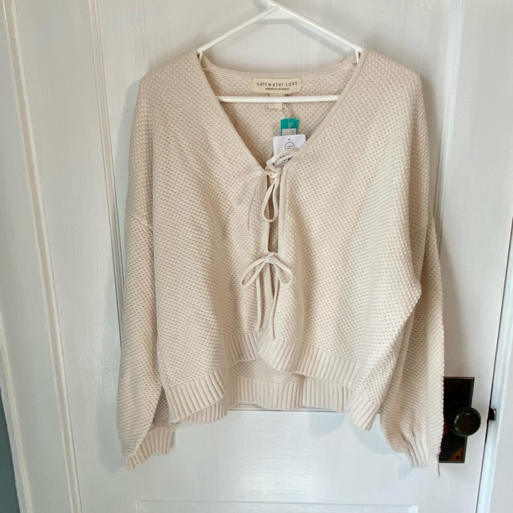 Cute Saltwater Luxe tie front sweater
